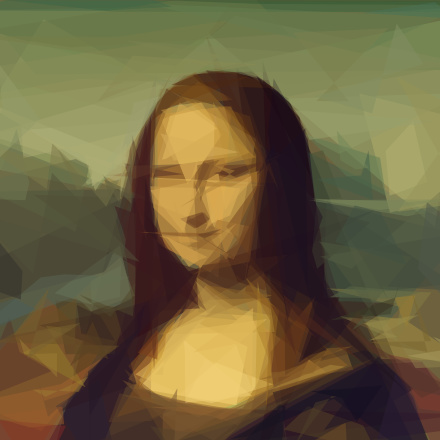 Portrait in four-sided polygons
