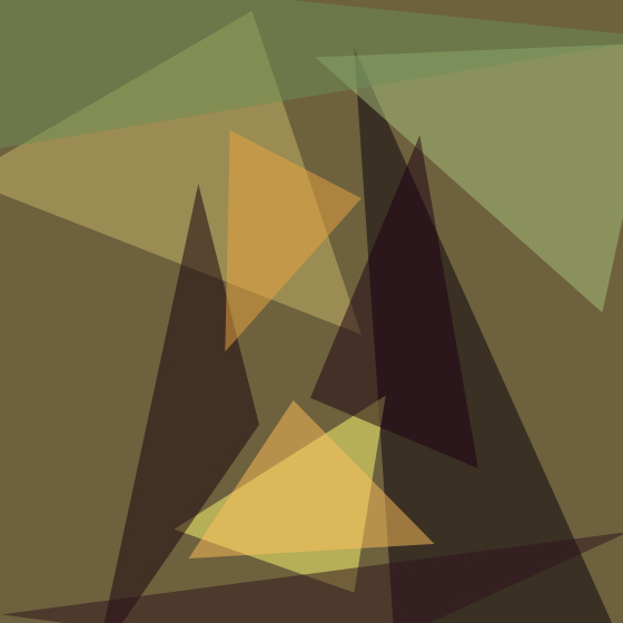The Mona Lisa drawn with 10 triangles